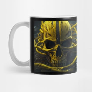 Yellow Alien Skull Mug